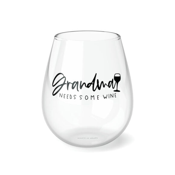 Grandma needs some wine Stemless Wine Glass, 11.75oz